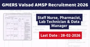 GMERS Valsad AMSP Recruitment 2026