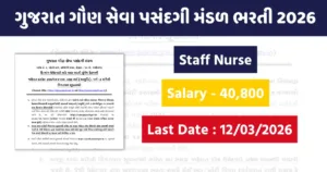 GSSSB Staff Nurse Recruitment 2026