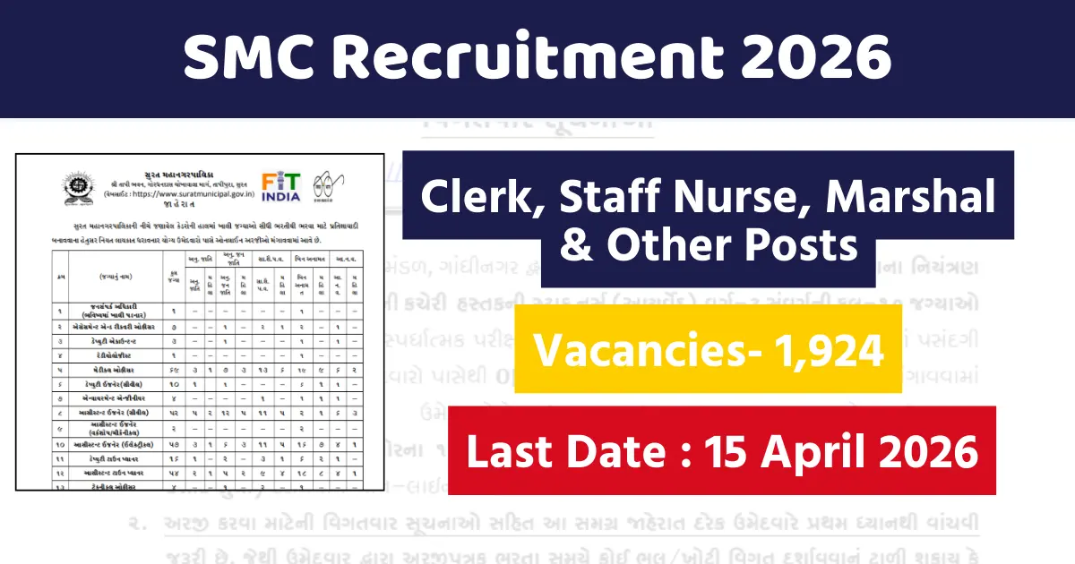 SMC Recruitment 2026 Clerk, Staff Nurse, Marshal & Other Posts