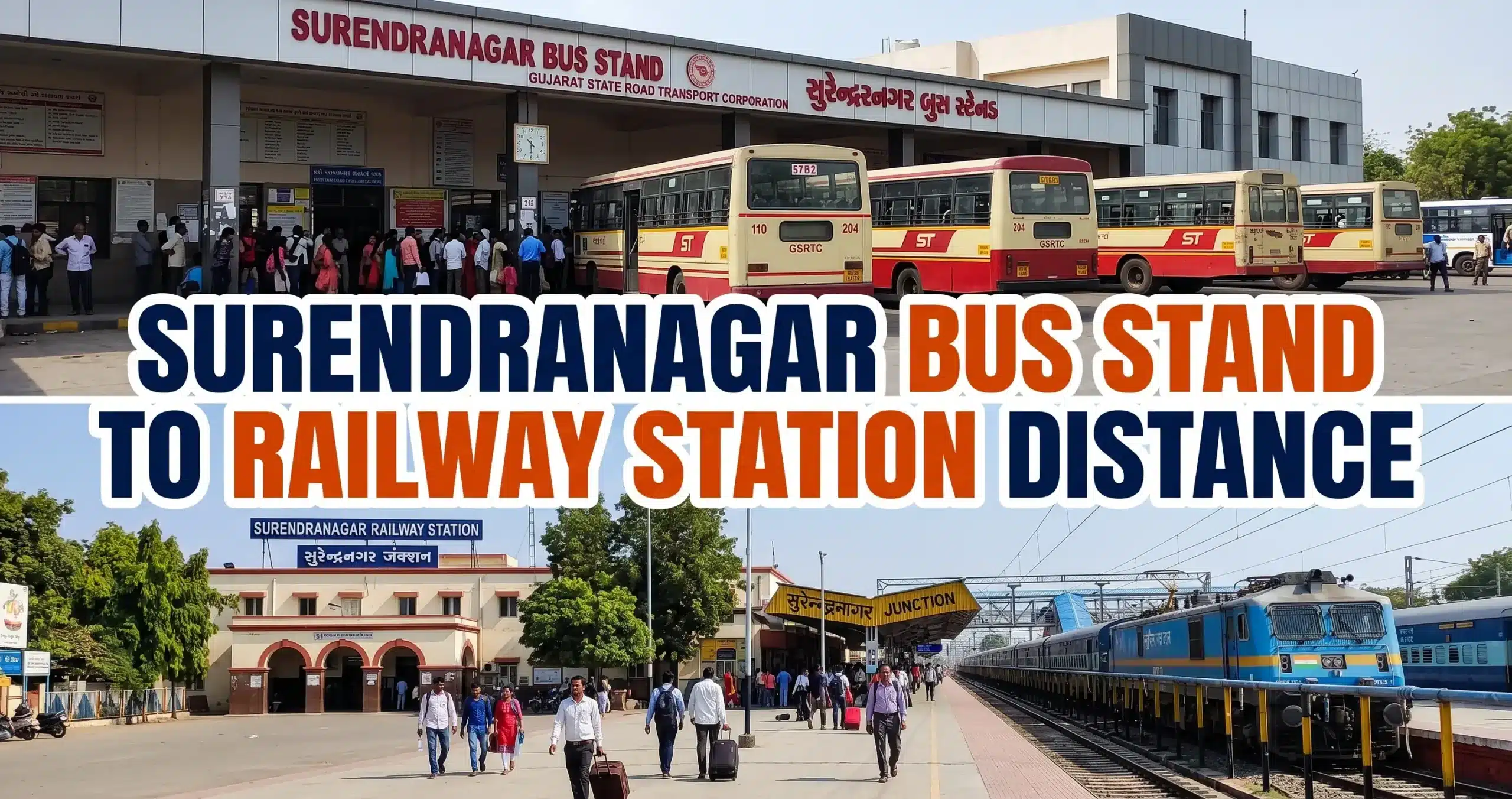 Surendranagar Bus Stand to Railway Station Distance