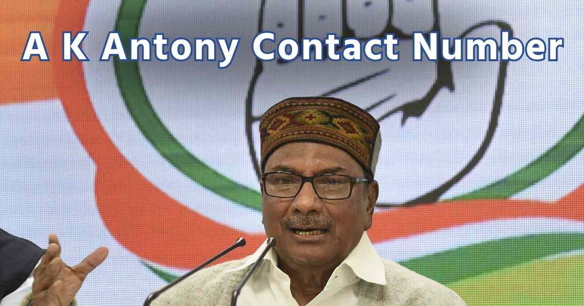 A K Antony Contact Number