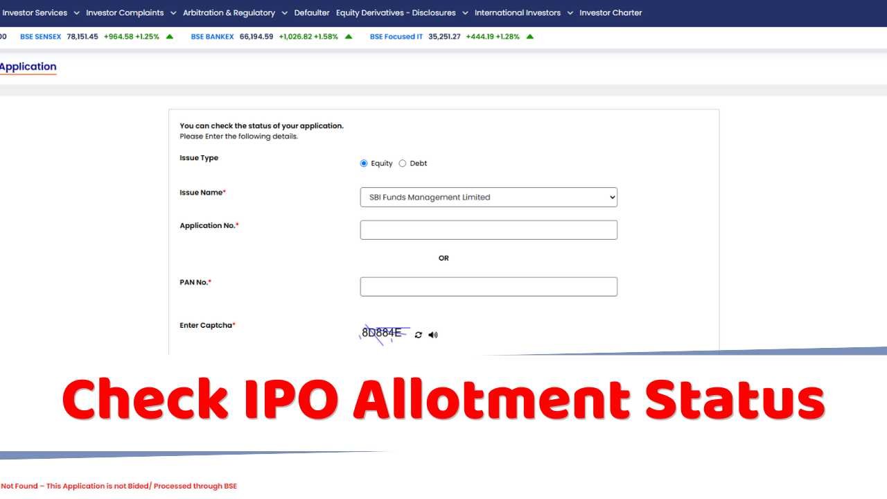 SBI Funds IPO Allotment Status