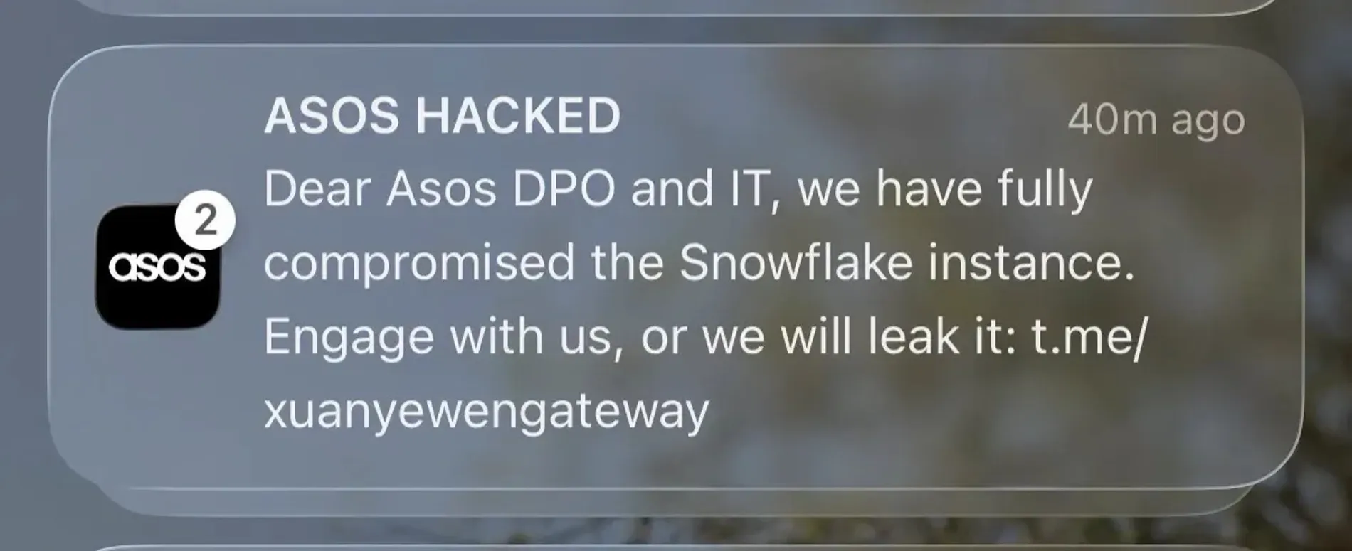 ASOS Hacked